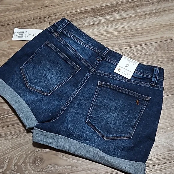 true craft Denim Mid-Rise Shorty Stretch Blue Jean Shorts 3" Inseam Women's 10 - Picture 11 of 16